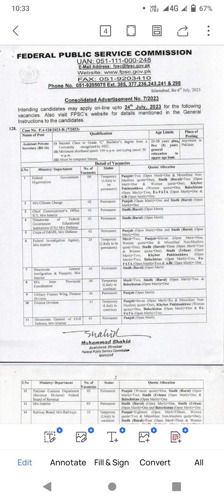 Federal Public Service Commission FPSC Jobs LND SLOs And JOBS