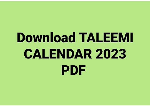 Download TALEEMI CALENDAR 2023 PDF 