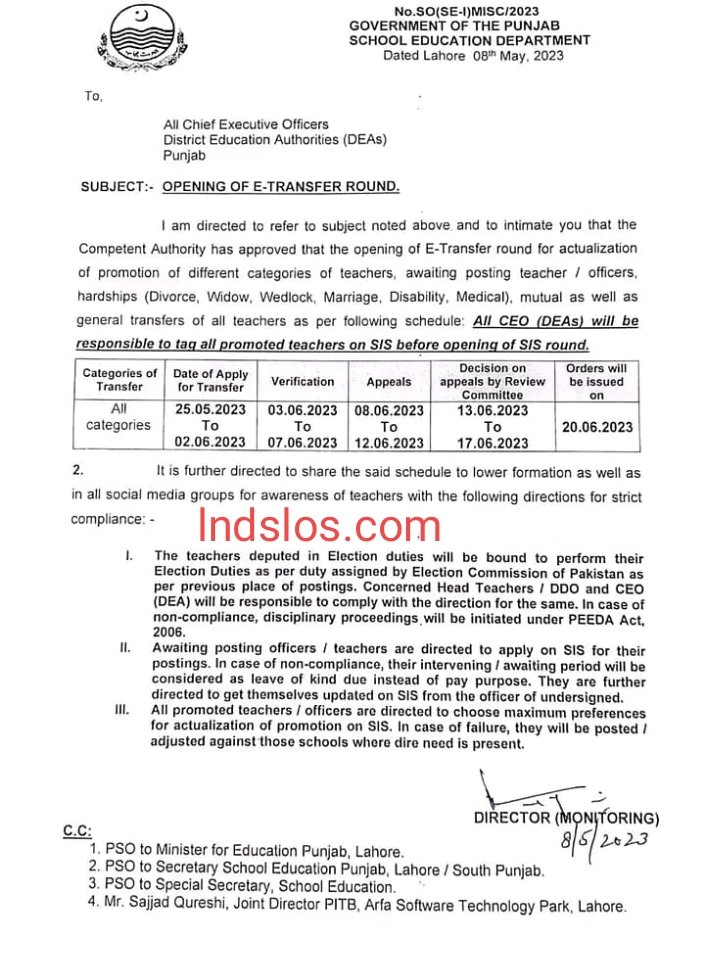 Opening of E-Transfer Round 2023