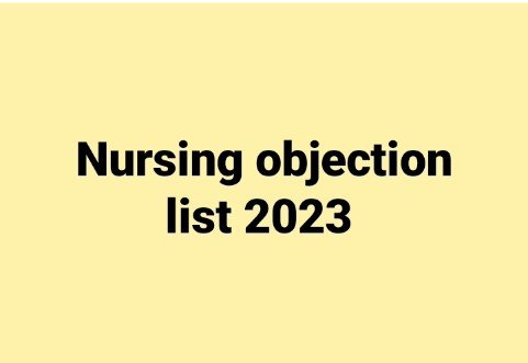 Nursing objection list 2023 