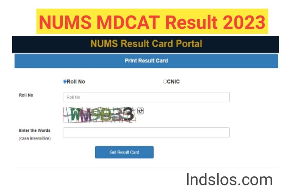 NUMS MDCAT Result 2023